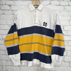 Vintage Michigan Wolverines Barbarian Rugby Polo Shirt Men L Striped Rare